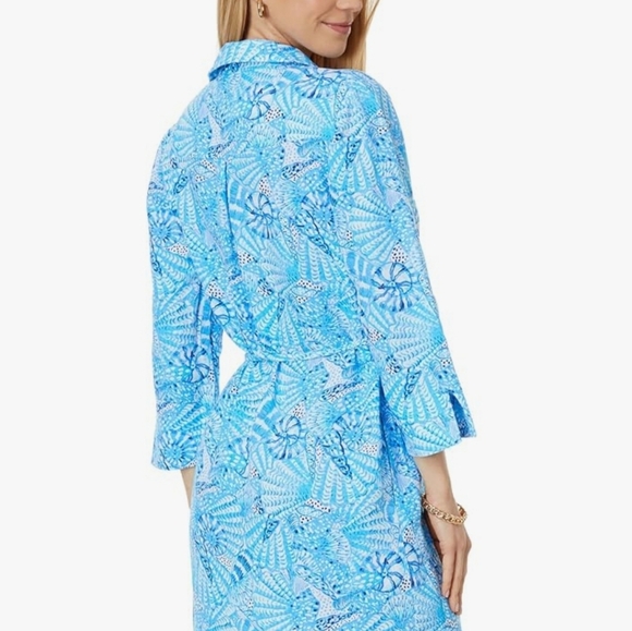 NWT Lilly Pulitzer Pilar linen tunic dress amalfi blue by the seashore small - Picture 2 of 6
